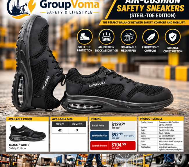 GroupVoma Air-Cushion Safety Sneakers (Steel-Toe Edition)